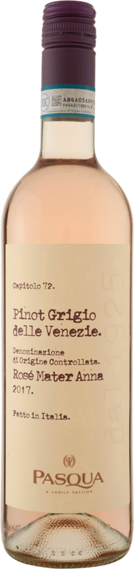 Bottiglia di Capitolo 72 Mater Anna Rosé Pinot Grigio delle Venezie DOC di Pasqua