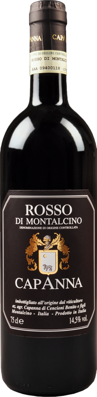 Bottle of Rosso di Montalcino DOC from Capanna