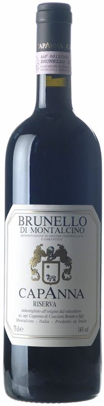 Bottle of Brunello di Montalcino Riserva DOCG from Capanna