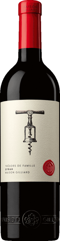 Bottiglia di Gilliard Syrah Trésors de Famille Syrah AOC di Gilliard