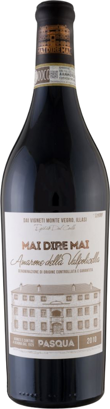 Bottiglia di MAI DIRE MAI Amarone Valpolicella Classico DOCG di Pasqua