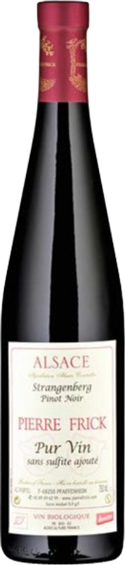 Bouteille de Pinot Noir Sans Soufre Strangenberg AOC Bio de Pierre Frick