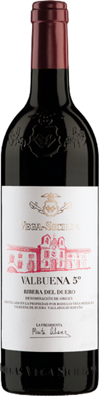 Bottiglia di Valbuena 5 DO di Bodegas Vega Sicilia