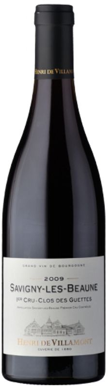Bottiglia di Savigny-les-Beaune AOC 1er Cru Clos des Guettes di Henri Villamont