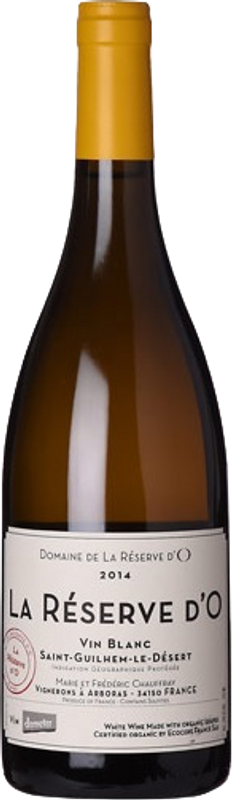 Bottiglia di Le Blanc Reserve d'O AOC Terrasses du Larzac di Marie Chauffray