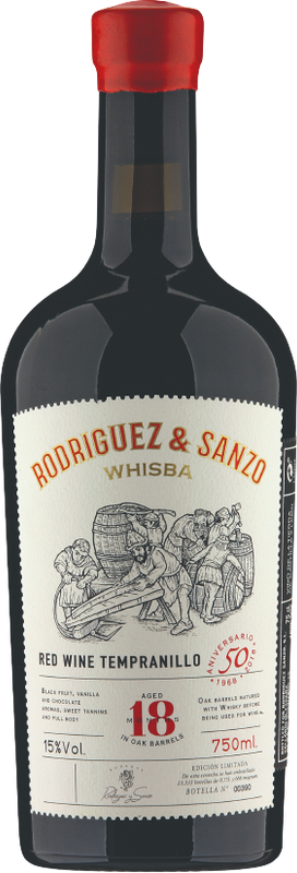 Bouteille de Tempranillo aged 18 months in Whisky barrels Toro DO de Rodríguez Sanzo