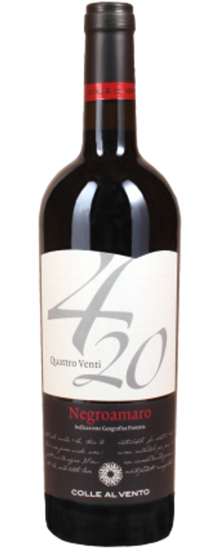 Flasche Colle al Vento 4/20 Negroamaro Salento IGP von Alibrianza