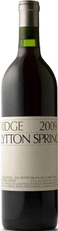 Bottle of Lytton Springs Dry Creek Valley from Ridge Vineyards