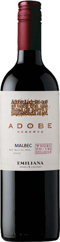 Bouteille de Adobe Malbec Reserva de Emiliana Organic Vineyards