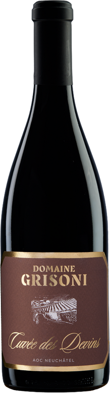 Bottle of Cuvée des Devins Pinot Noir Neuchâtel AOC from Domaine Grisoni