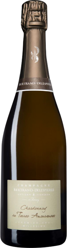 Bottiglia di Chardonnay des Terres Amoureuses Extra Brut 1er Cru AC di Bertrand-Delespierre
