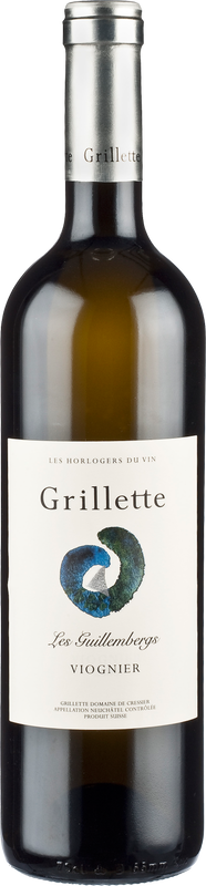 Bottiglia di Les Guillembergs Premier Viognier Neuchatel AOC di Grillette Domaine De Cressier