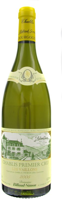 Bouteille de Chablis 1er Cru Vaillons de Domaine Billaud-Simon