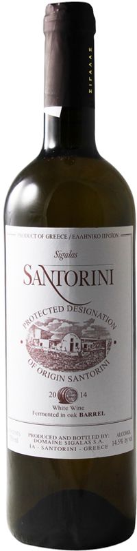 Bottiglia di Santorini PDO Assyrtiko Barrel di Domaine Sigalas