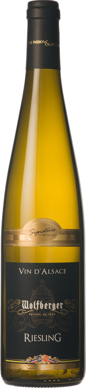 Bottiglia di Signature Riesling Vin d'Alsace AOC di Wolfberger