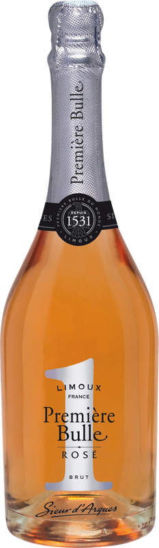 Bottiglia di Premiere Bulle Brut Rose Cremant Limoux AOC di Sieur d'Arques