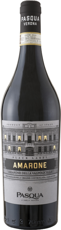 Bottle of Black Label Amarone della Valpolicella DOCG from Pasqua