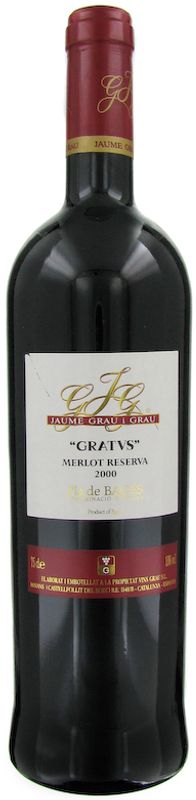 Bottle of Gratus Reserva Merlot DO Pla de Bages from Bodegas Cal Grau