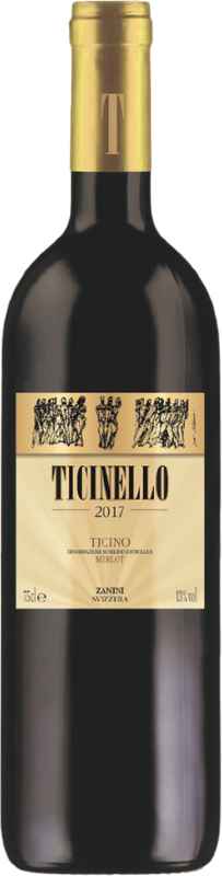 Bottiglia di Ticinello Merlot del Ticino DOC di Zanini