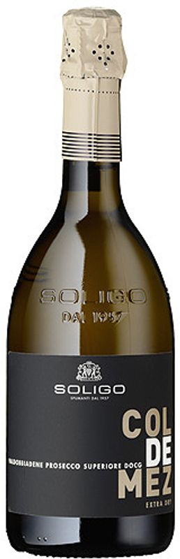 Bouteille de Prosecco di Valdobbiadene Superiore DOCG Col de Mez Extra Dry de Colli del Soligo