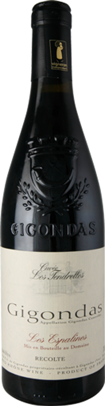 Bottiglia di Les Espalines Cuvée Les Tendrelles Gigondas AC di S.C.E.A. de Gigondas