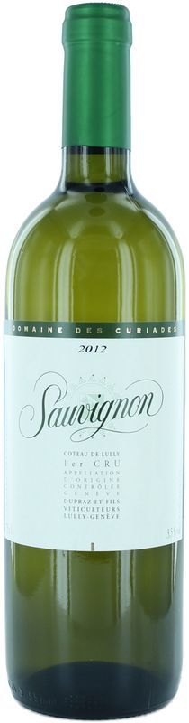 Bottiglia di Sauvignon Blanc Les Curiades Lully AOC 1er Cru di Domaine des Curiades