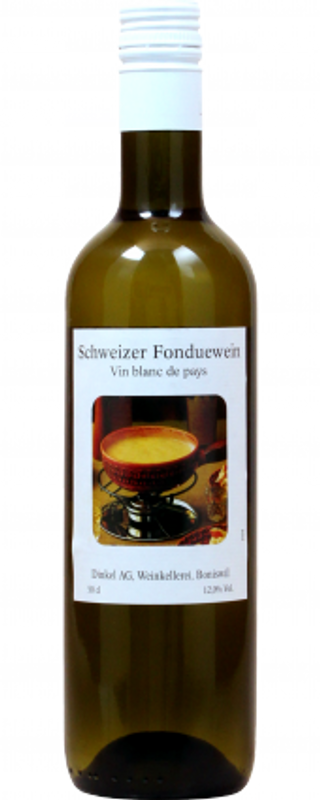 Bottiglia di Schweizer Fonduewein vin blanc de Pays di Dinkel