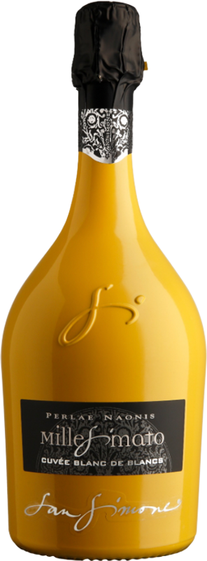 Bottle of Perlae Naonis Yellow Brut Millesimato Cuvée Blanc de Blancs from San Simone