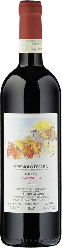 Bottiglia di Nebbiolo d'Alba Cascinotto DOC di Alario Claudio