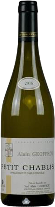 Bottiglia di Petit Chablis AC di Domaine Alain Geoffroy