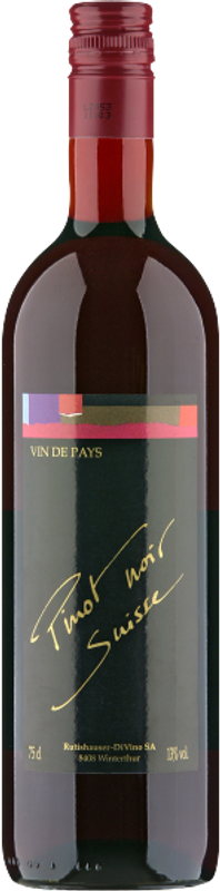 Bottle of Pinot Noir Vin de Pays Suisse from Rutishauser-Divino
