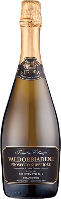 Bottiglia di Valdobbiadene Prosecco Superiore Tenuta Collagù Brut di Fidora