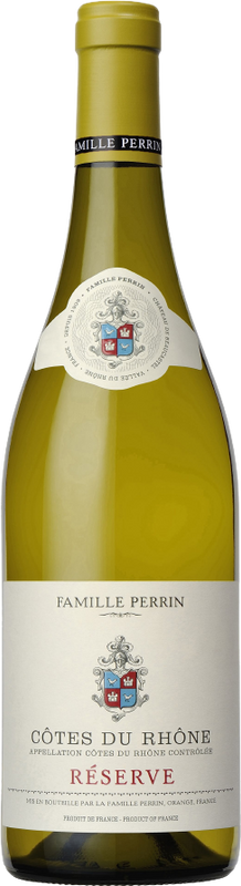 Bottle of Réserve Blanc Côtes du Rhône AOC from Famille Perrin