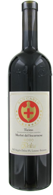 Flasche Merlot del Locarnese Ticino DOC San Carlo von Angelo Delea