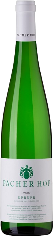 Bottiglia di Kerner Alto Adige Valle Isarco di Pacher Hof