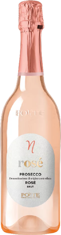 Bottiglia di Ponte Prosecco Spumante Rosé brut millesimato DOC Viticoltori Ponte di Viticoltori Ponte