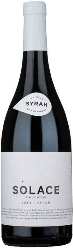 Bottle of Iona Solace Syrah Iona Wine Farm from Iona Wine Farm