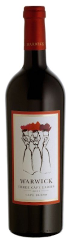 Flasche Three Cape Ladies Cabernet Merlot Pinotage Warwick von Warwick