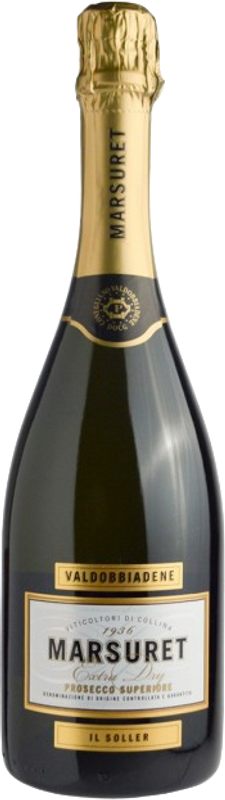 Flasche Prosecco Valdobbiadene Spumante DOCG Il Soller extra dry Marsuret von Marsuret