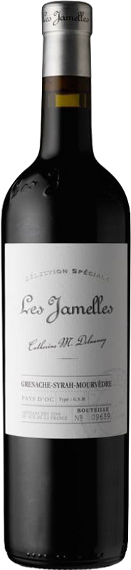 Bottiglia di Grenache Syrah Mourvedre Vin de Pays d'Oc Selection Speciale Les Jamelles di Les Jamelles