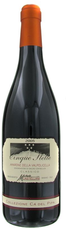 Bottiglia di Amarone della Valpolicella DOC Cinque Stelle Ca'del Pipa Michele Castellani di Michele Castellani