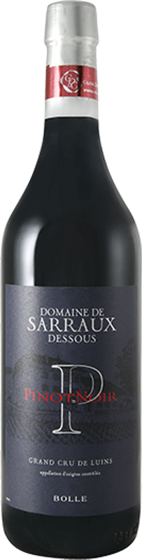 Flasche Domaine de Sarraux-Dessous Pinot Noir Grand Cru Luins AOC Bolle von Bolle