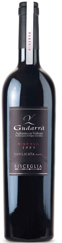 Bottiglia di Aglianico del Vulture DOC Riserva Gudarra Bisceglia di Bisceglia