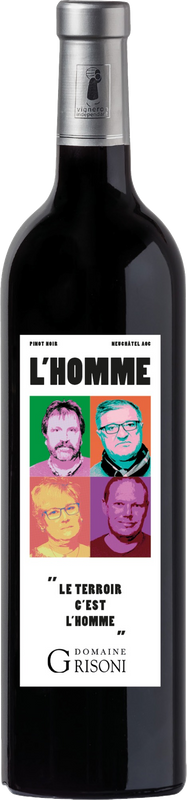 Flasche L'Homme Pinot Noir Neuchâtel AOC Domaine Grisoni von Domaine Grisoni