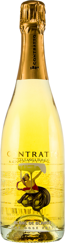 Flasche Blanc de Blancs Pas Dose Chardonnay Contratto von Contratto