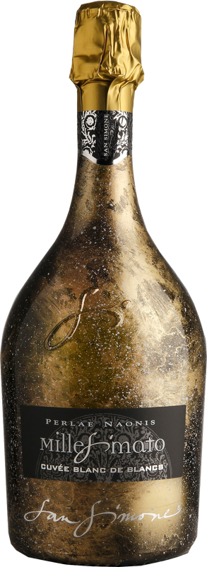 Bottiglia di Perlae Naonis Cosmo Brut Millesimato Cuvée Blanc de Blanc San Simone di San Simone