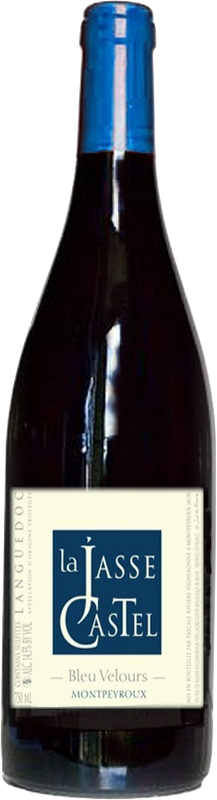 Bottiglia di Bleu Velours AOC Terrasses du Larzac La Jasse Castel di La Jasse Castel
