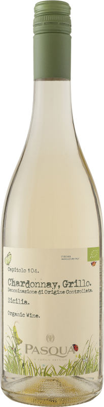 Flasche Capitolo 104 Chardonnay-Grillo Organic Sicilia DOC Pasqua von Pasqua
