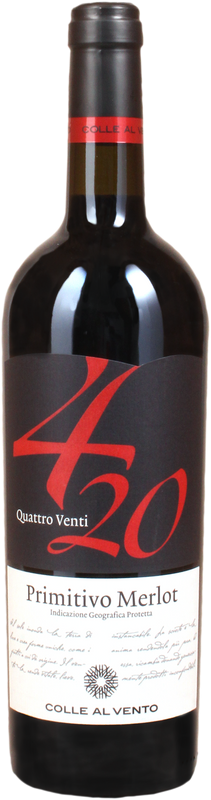 Bouteille de Colle al Vento 4/20 Primitivo Merlot Puglia IGP Alibrianza de Alibrianza