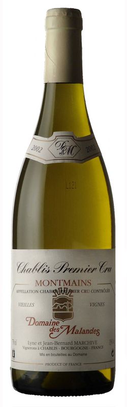 Bottle of Chablis 1er cru Montmains AOC Domaine des Malandes from Domaine des Malandes